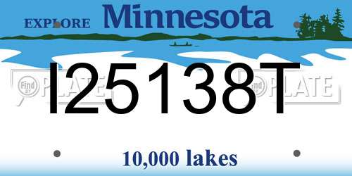 I25138T Minnesota License Plate