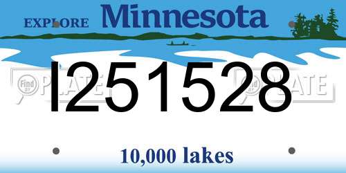I251528 Minnesota License Plate