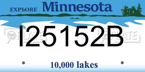 I25152B Minnesota License Plate
