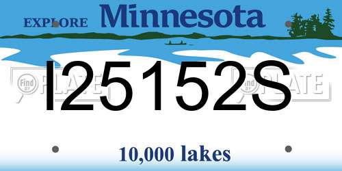 I25152S Minnesota License Plate
