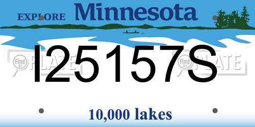 I25157S Minnesota License Plate
