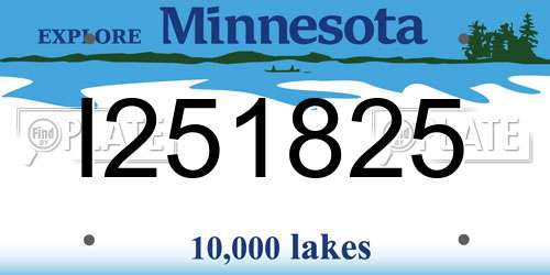 I251825 Minnesota License Plate