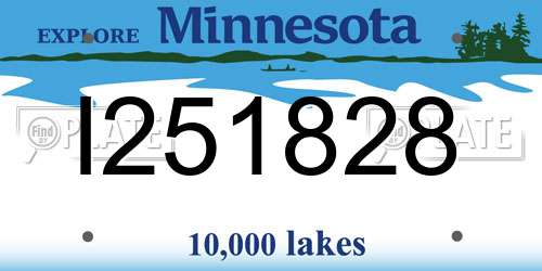 I251828 Minnesota License Plate