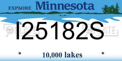 I25182S Minnesota License Plate