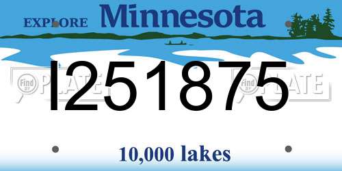 I251875 Minnesota License Plate