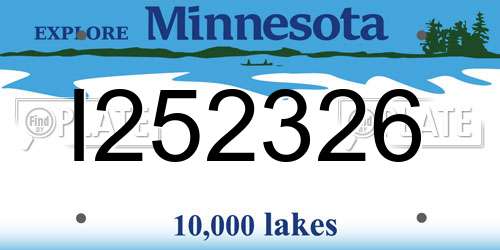 I252326 Minnesota License Plate