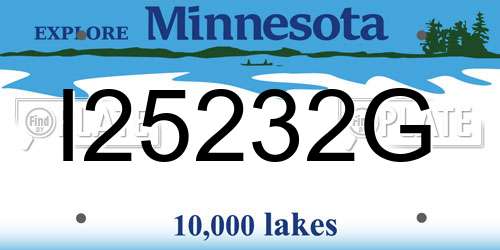 I25232G Minnesota License Plate