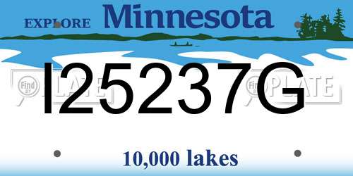 I25237G Minnesota License Plate