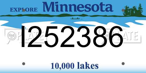 I252386 Minnesota License Plate