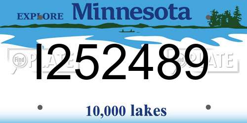 I252489 Minnesota License Plate