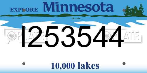 I253544 Minnesota License Plate
