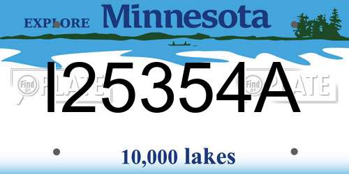 I25354A Minnesota License Plate