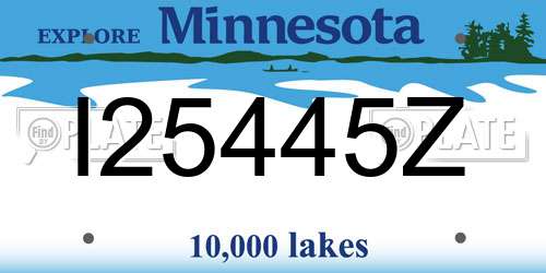 I25445Z Minnesota License Plate