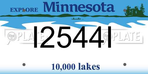 I2544I Minnesota License Plate