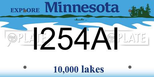 I254AI Minnesota License Plate