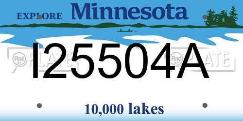 I25504A Minnesota License Plate