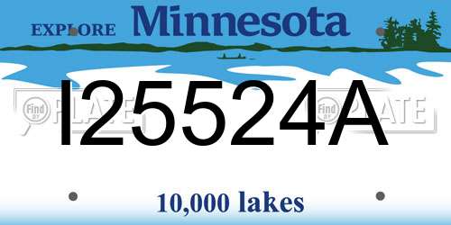 I25524A Minnesota License Plate