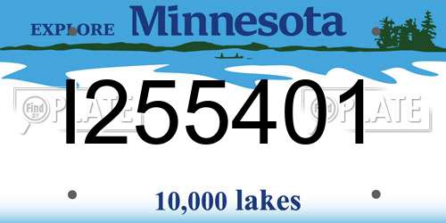 I255401 Minnesota License Plate