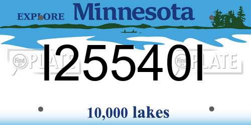 I25540I Minnesota License Plate