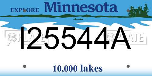 I25544A Minnesota License Plate