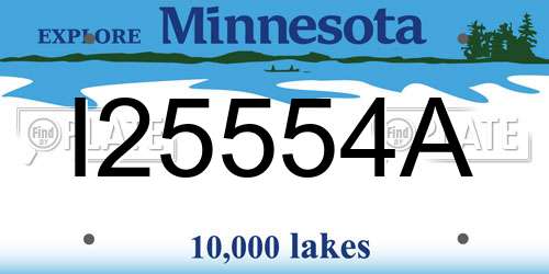 I25554A Minnesota License Plate