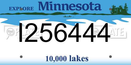 I256444 Minnesota License Plate