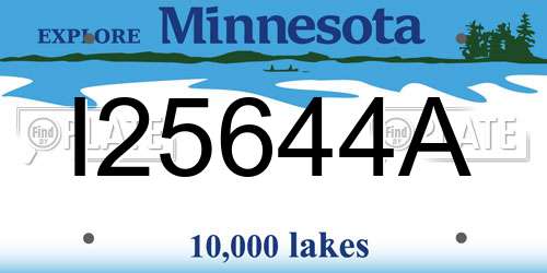 I25644A Minnesota License Plate