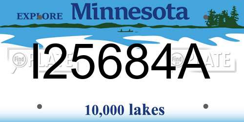 I25684A Minnesota License Plate