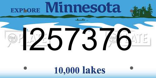 I257376 Minnesota License Plate