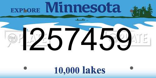 I257459 Minnesota License Plate