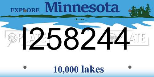 I258244 Minnesota License Plate