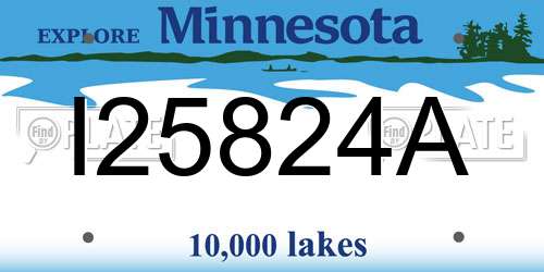 I25824A Minnesota License Plate