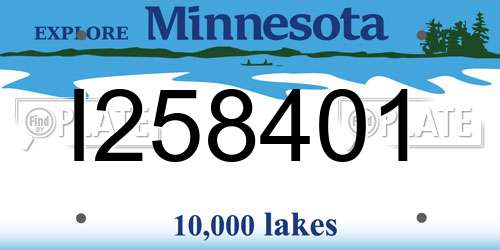 I258401 Minnesota License Plate