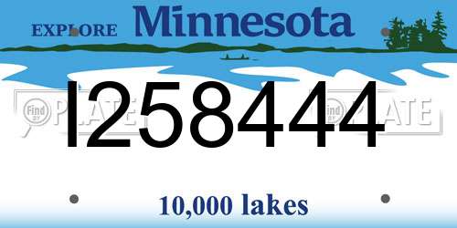 I258444 Minnesota License Plate