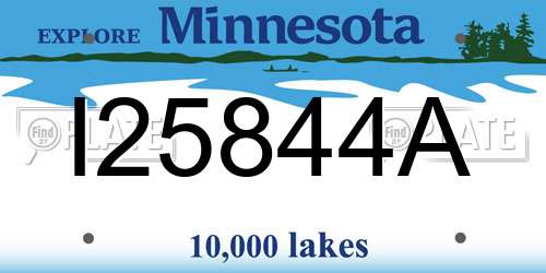 I25844A Minnesota License Plate