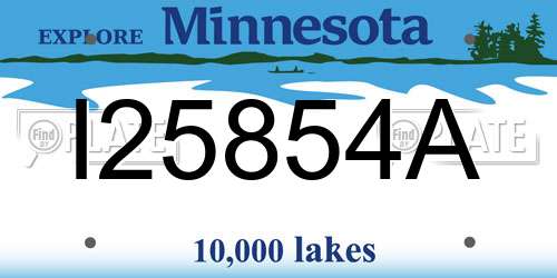 I25854A Minnesota License Plate