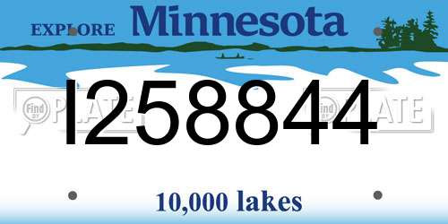 I258844 Minnesota License Plate