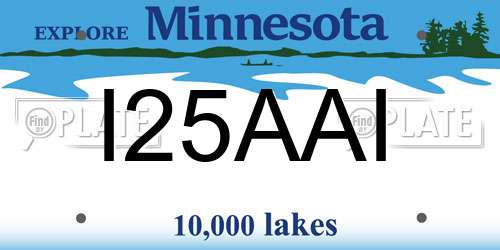 I25AAI Minnesota License Plate