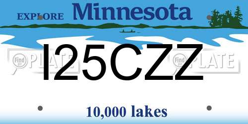 I25CZZ Minnesota License Plate