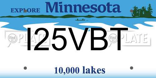 I25VBT Minnesota License Plate