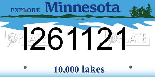 I261121 Minnesota License Plate