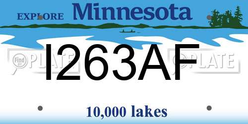 I263AF Minnesota License Plate