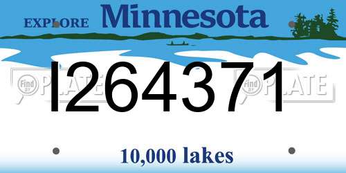 I264371 Minnesota License Plate