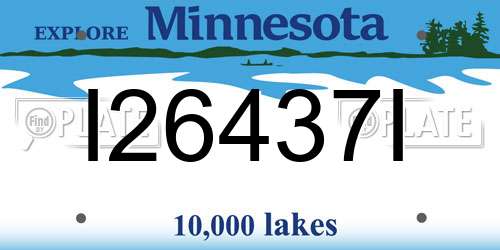 I26437I Minnesota License Plate