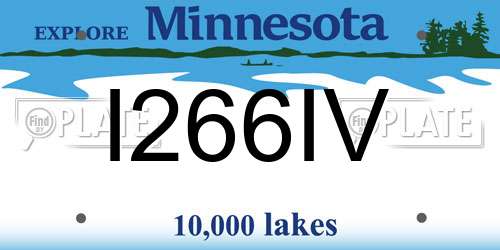 I266IV Minnesota License Plate