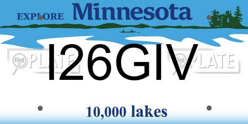 I26GIV Minnesota License Plate