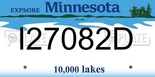 I27082D Minnesota License Plate