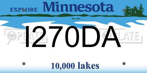 I270DA Minnesota License Plate