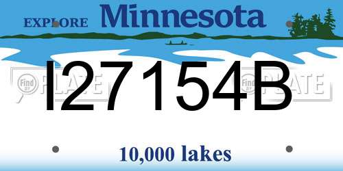 I27154B Minnesota License Plate