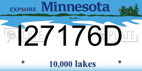 I27176D Minnesota License Plate
